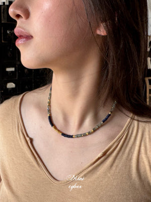 Autumn Sky Blue Bead Chain Necklace
