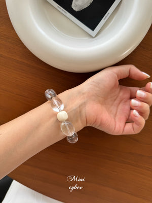 Egg-Shaped Clear Quartz Bracelet Collection