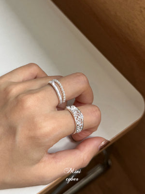 Silver Lace & Pearl Ring Collection