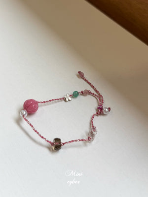 Blush & Silver Braid Bracelet
