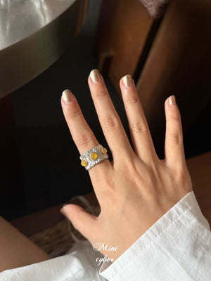 Gem Daisy Sterling Ring Collection