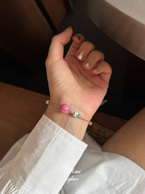 Blush & Silver Braid Bracelet