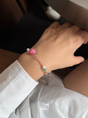 Blush & Silver Braid Bracelet