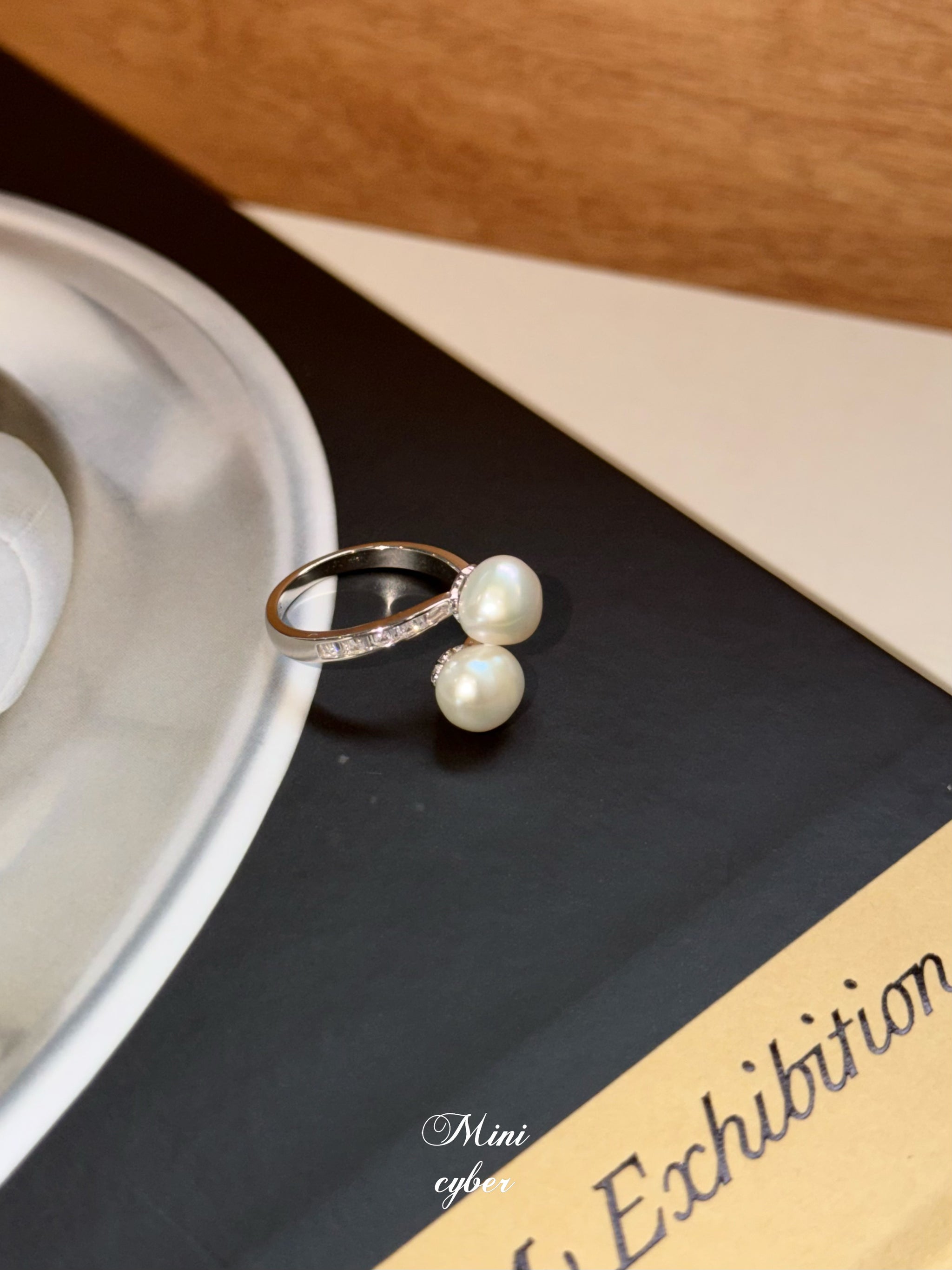 Dual Pearl Whisper Ring