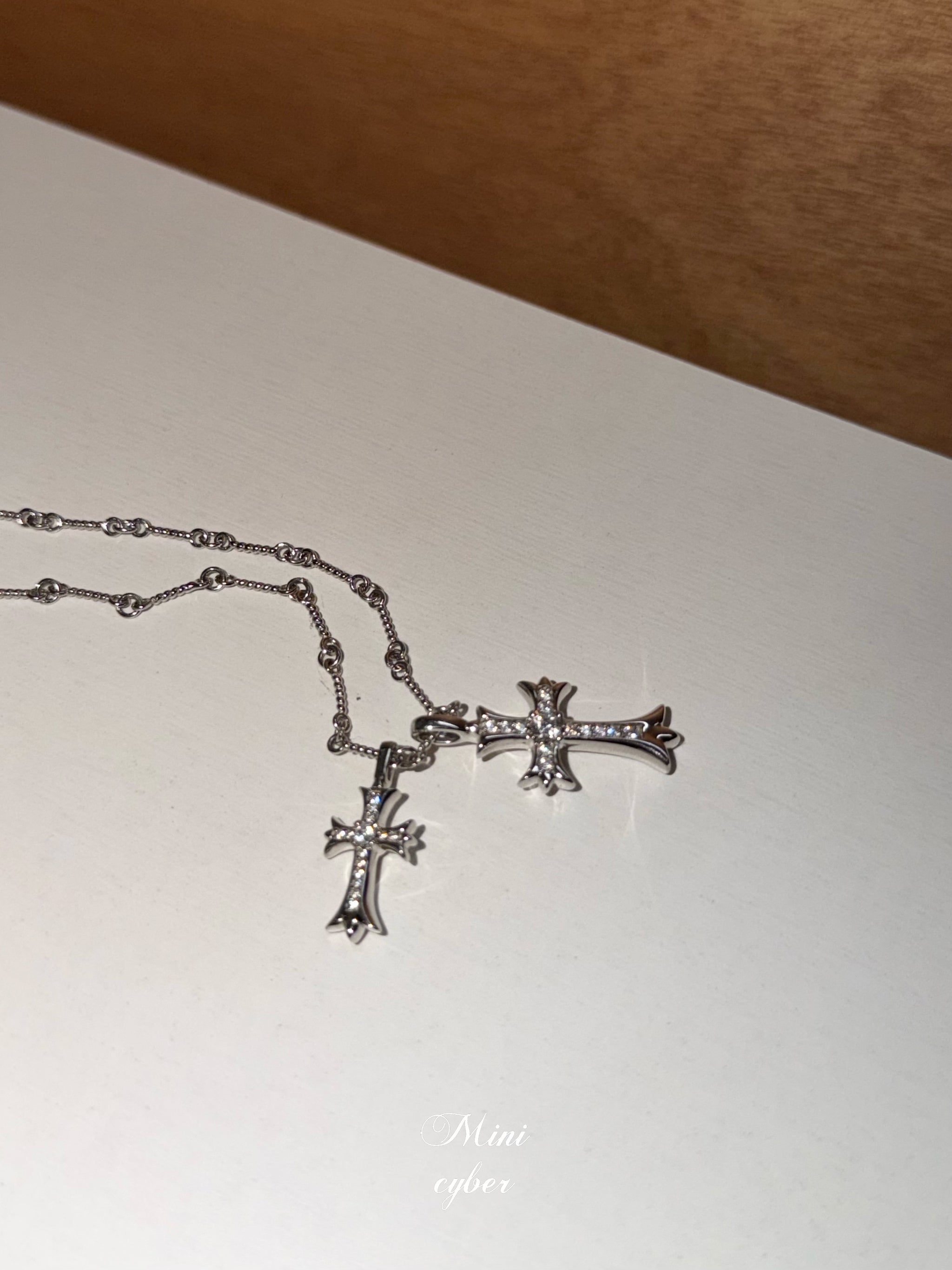 Twin Cross Pendant Necklace