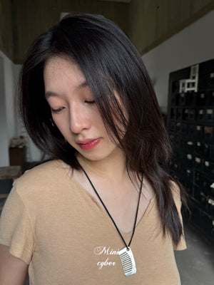 Sterling Silver Comb Cord Necklace
