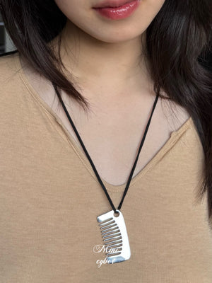 Sterling Silver Comb Cord Necklace