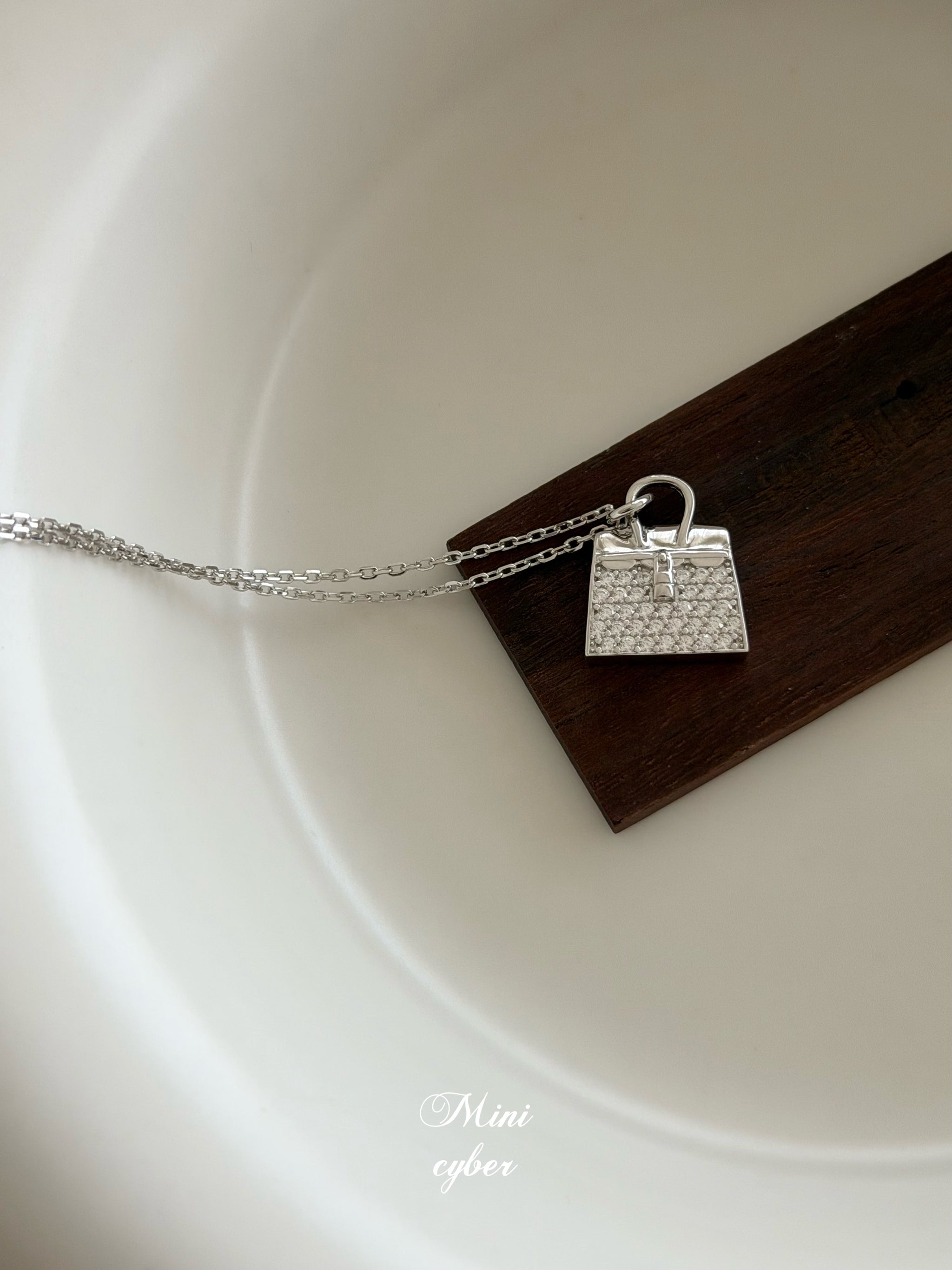 Pavé Diamond Bag Necklace