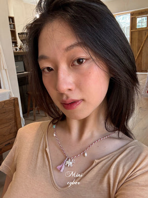 Blush Elephant Weave Necklace