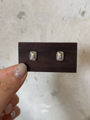 Silver Filigree Gem Studs