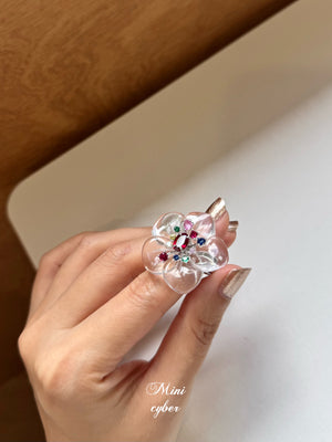Crystal Blossom Rainbow Ring