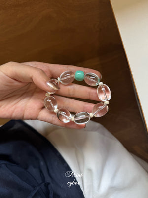 Egg-Shaped Clear Quartz Bracelet Collection