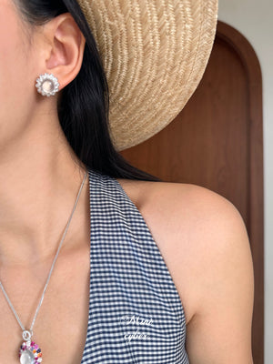 Jadeite Moonlit Stud Earrings