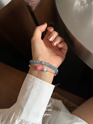 Blush & Silver Braid Bracelet