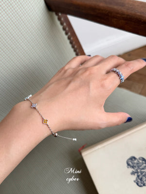 Rainbow Clover Zircon Bracelet