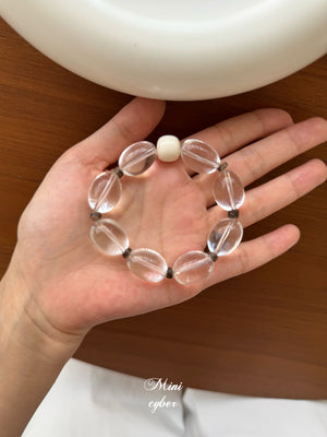 Egg-Shaped Clear Quartz Bracelet Collection