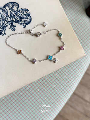Rainbow Clover Zircon Bracelet