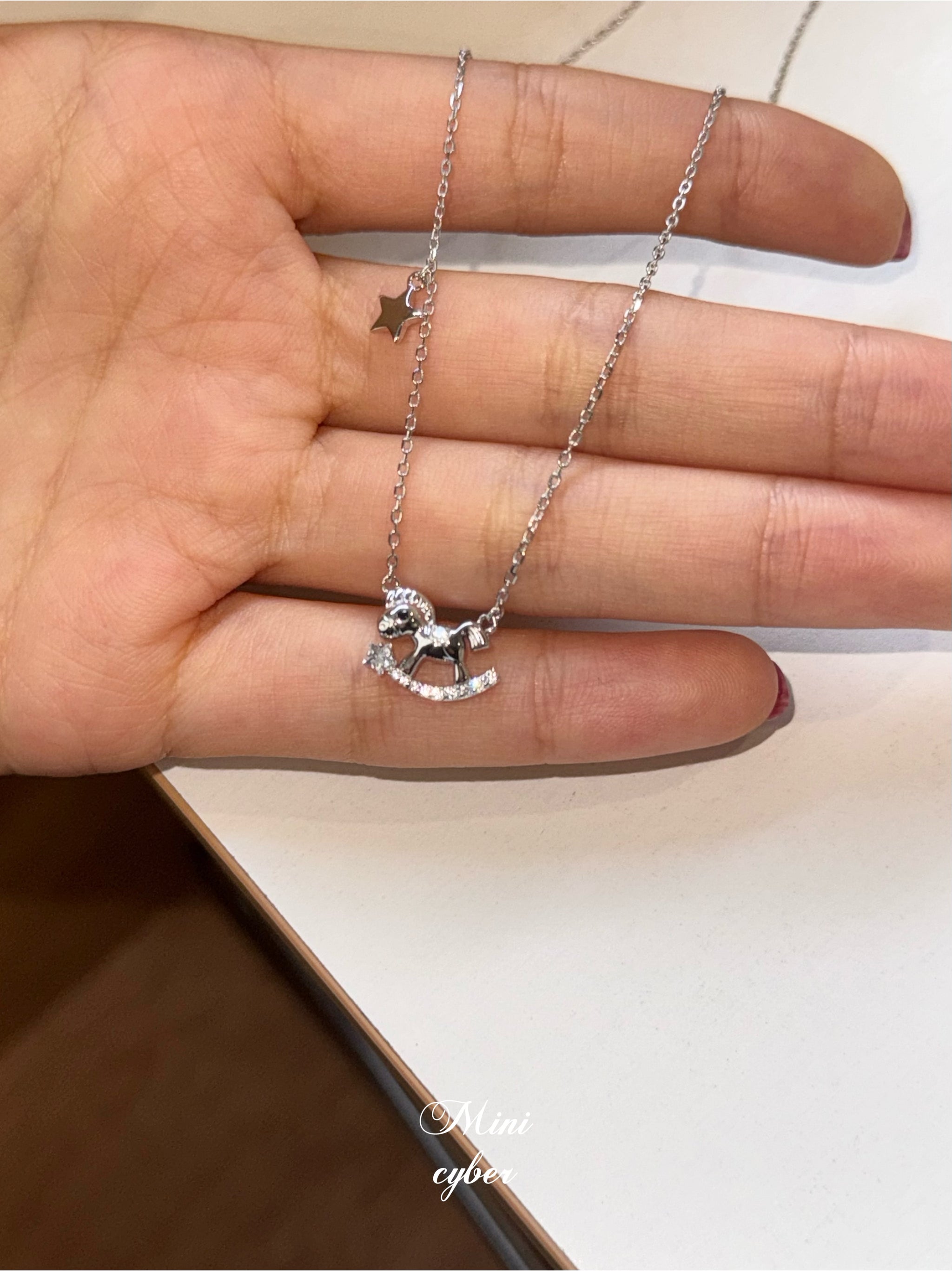 Cute Rocking Horse Pendant Necklace