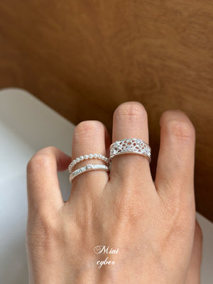 Silver Lace & Pearl Ring Collection
