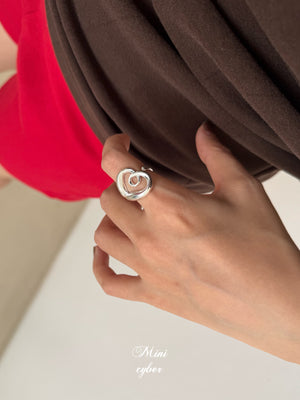 Open Heart Bold Silver Ring