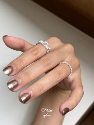 Silver Lace & Pearl Ring Collection