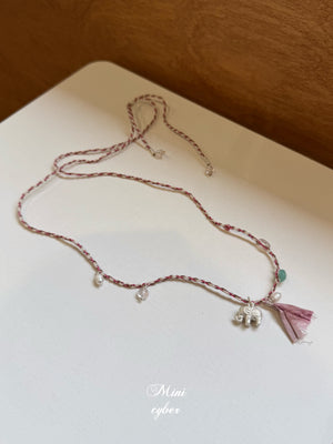 Blush Elephant Weave Necklace
