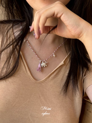 Blush Elephant Weave Necklace