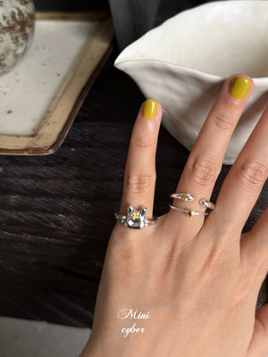 Rabbit & Star Silver Ring Collection