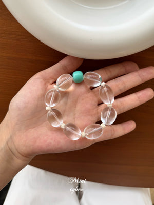 Egg-Shaped Clear Quartz Bracelet Collection
