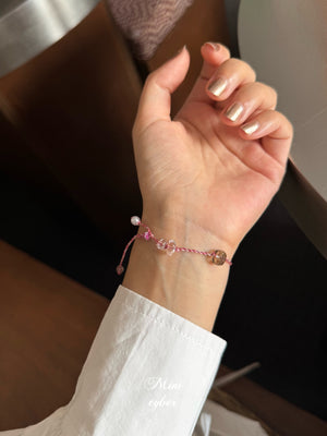 Blush & Silver Braid Bracelet