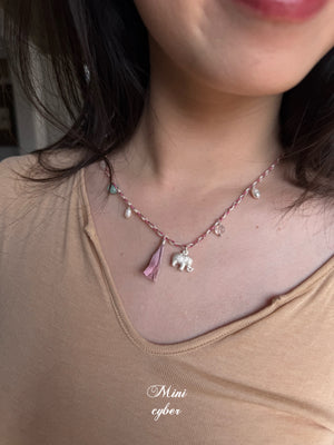 Blush Elephant Weave Necklace