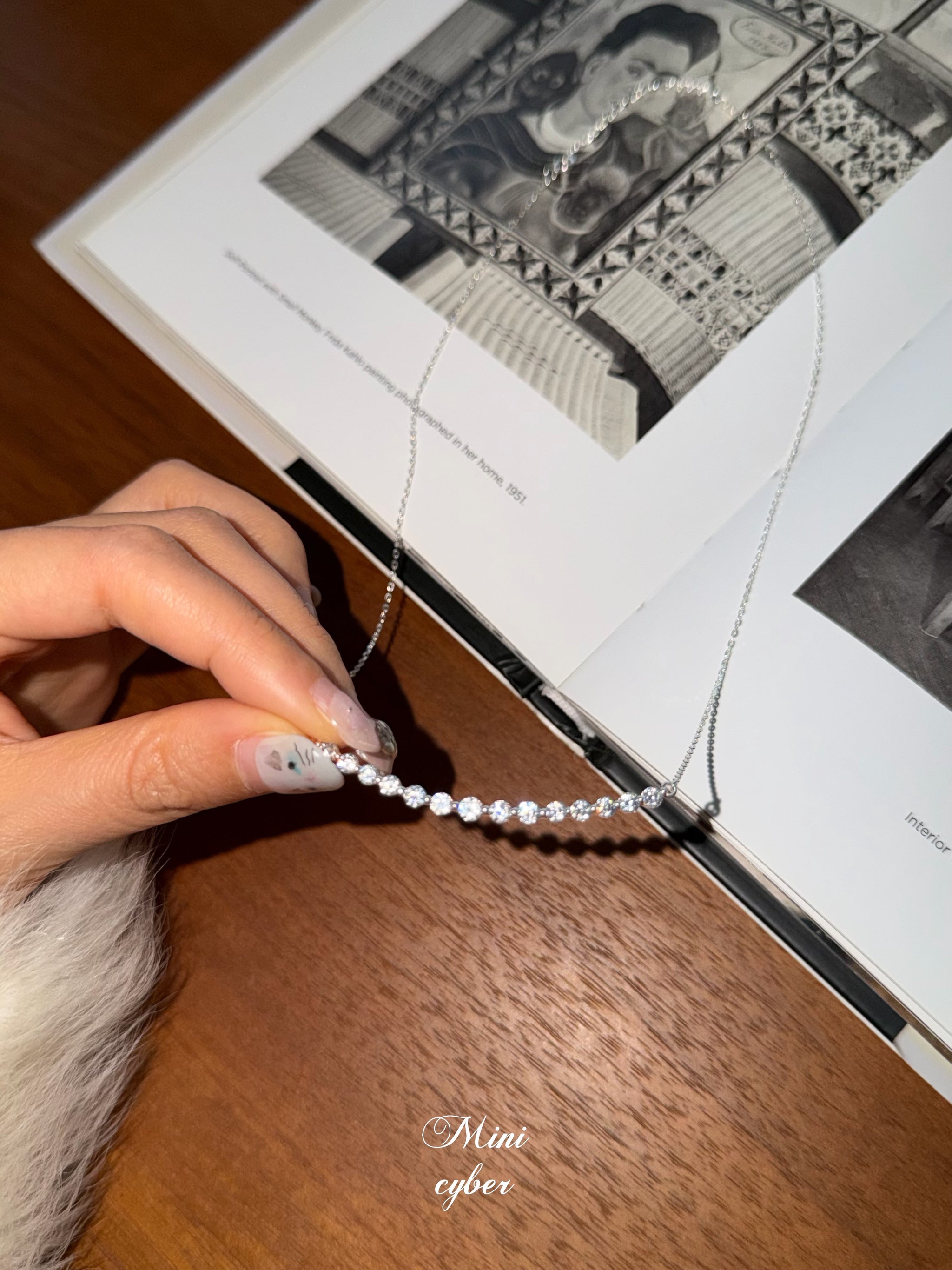 Pavé Smile Silver Necklace