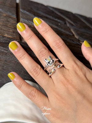 Rabbit & Star Silver Ring Collection