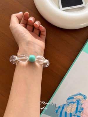 Egg-Shaped Clear Quartz Bracelet Collection