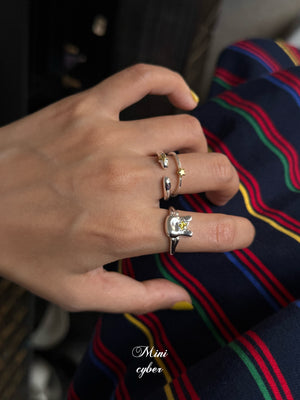 Rabbit & Star Silver Ring Collection