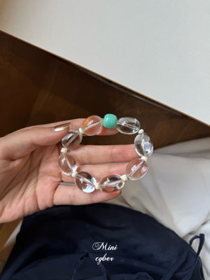 Egg-Shaped Clear Quartz Bracelet Collection