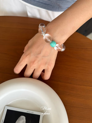 Egg-Shaped Clear Quartz Bracelet Collection