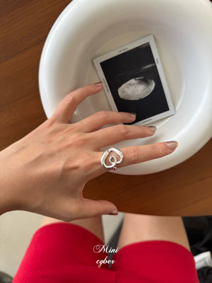 Open Heart Bold Silver Ring