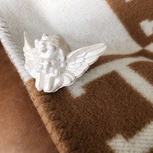 Sculpted Pearl Angel Ornament
