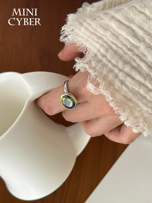 Olive Green Stone Ring