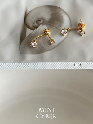 Golden Gemini Zircon Earrings